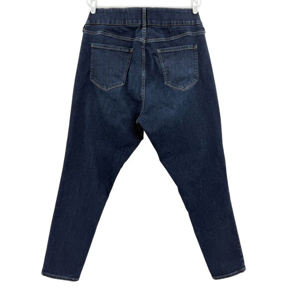 a.n.a Women's Mid-Rise Skinny Zip/Elastic Waistband Blue Denim Jeans Plus 20W - Picture 2 of 10